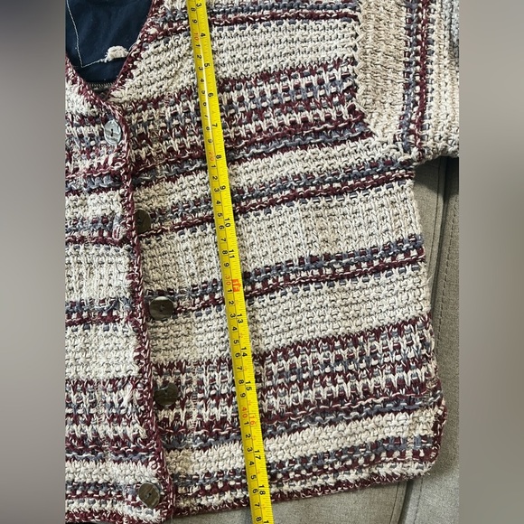 Laura Ashley Lundy Island Silk/Linen Woven Knit Button Front Cardigan Sweater - Picture 5 of 5